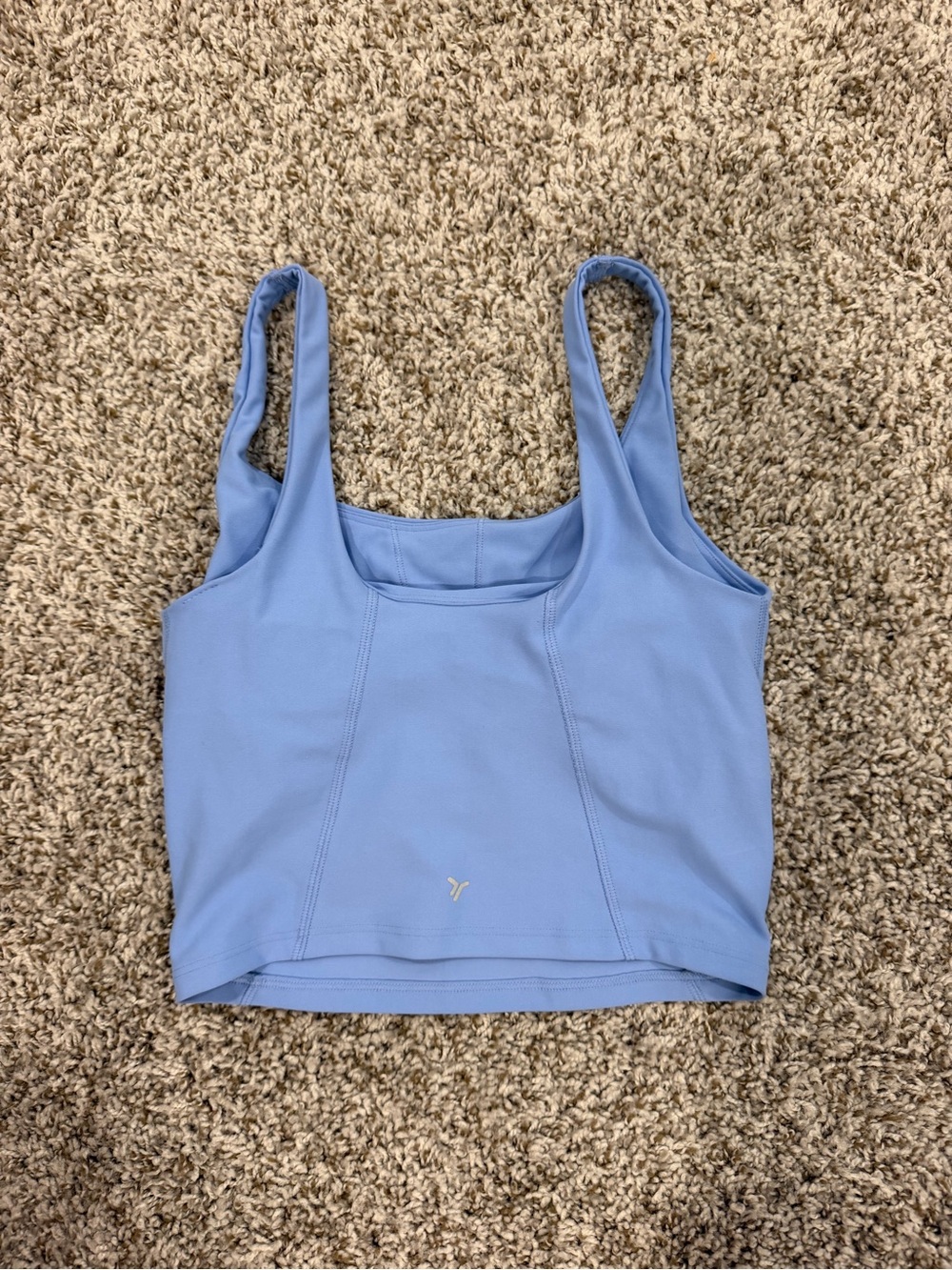 Light Blue Square-Neck Crop Tank Top - Women - Picture 2 of 2